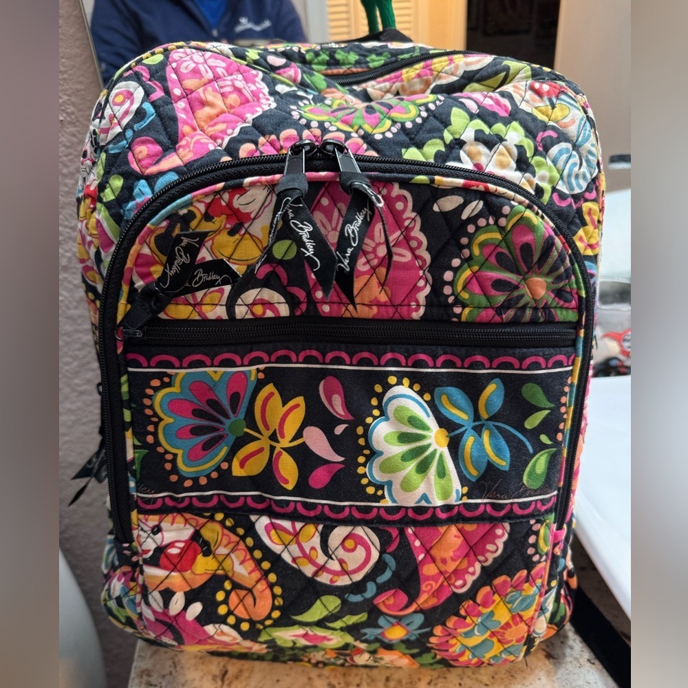 Vera Bradley Disney Parks Midnight with Mickey Quilted Backpack Retired Rare